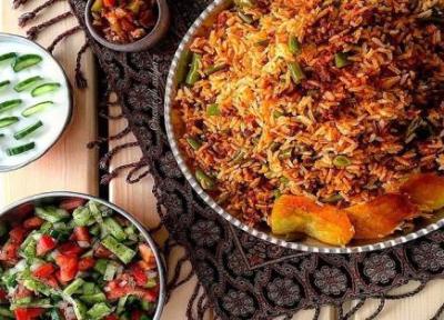 طرز تهیه لوبیا پلو با گوشت چرخ نموده ؛ یک غذای ایرانی خوشمزه