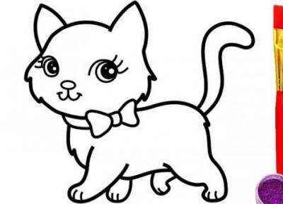 نقاشی بچگانه گربه؛ زیباترین طرح های گربه برای رنگ آمیزی بچه ها