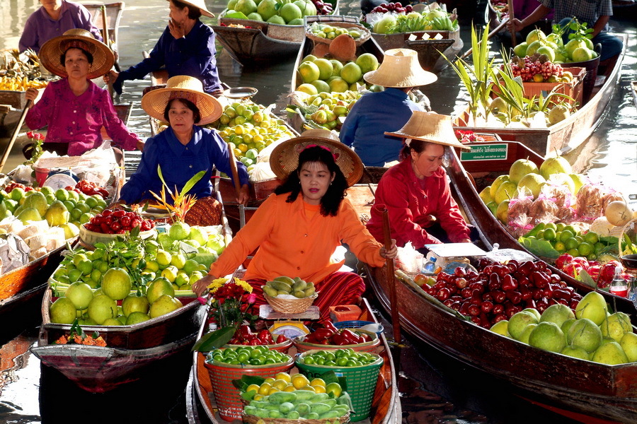 floating market thailand بازاری شناور در تایلند